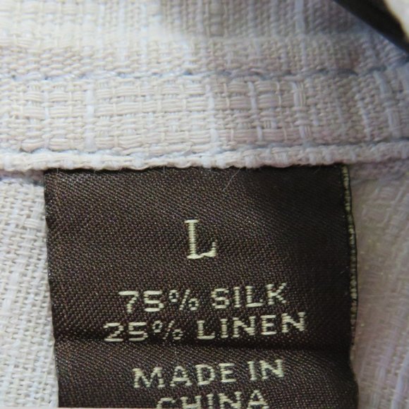 Tasso Elba* Men's Short‎ Sleeve Button Down Curved Hem Chest Pocket Shirt~ Large - Picture 4 of 10